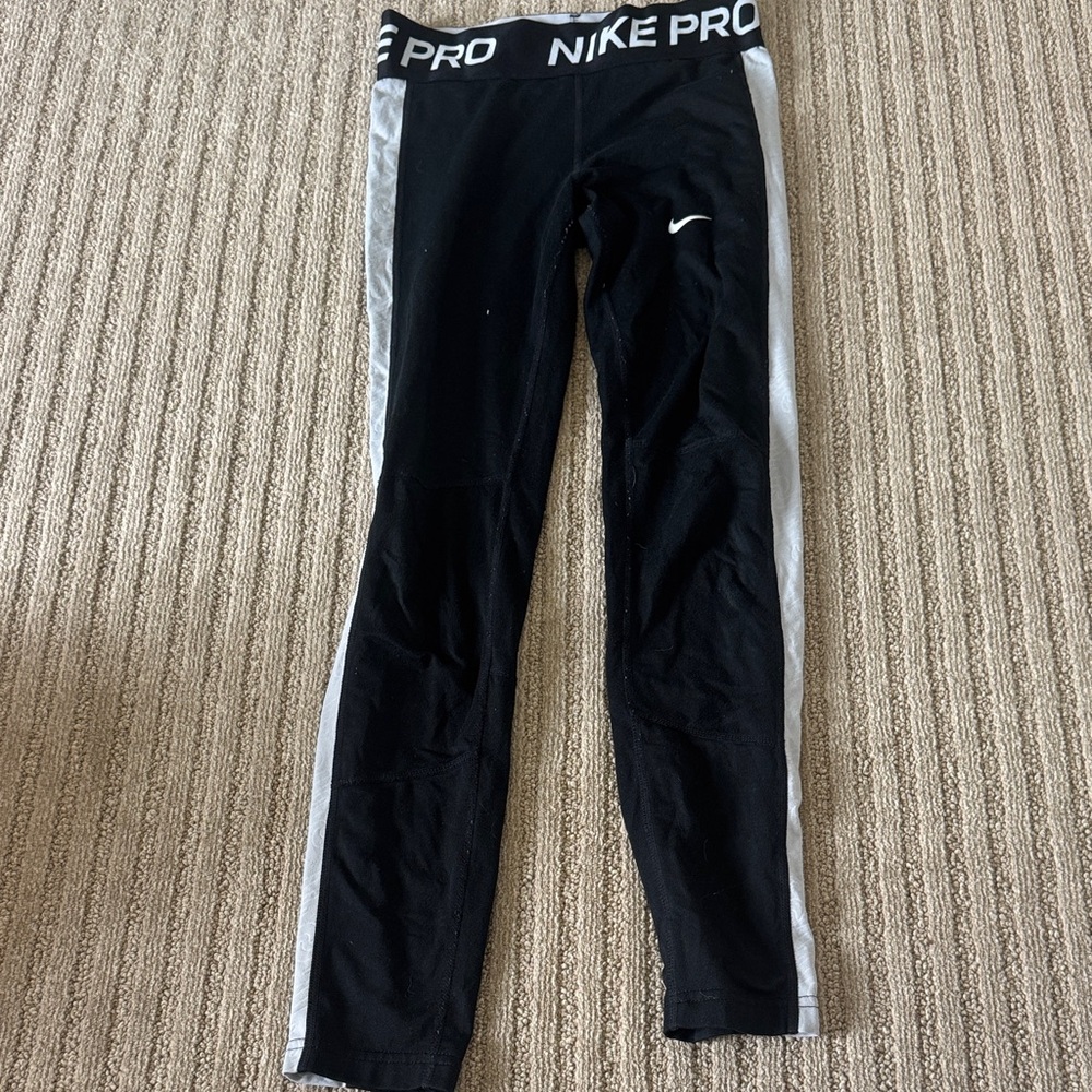 Nike Kids Youth Large Black and Gray Leggings
